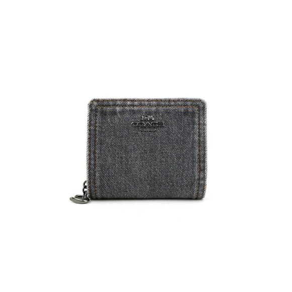 Coach Washed Grey Denim Snap Wallet NWT CAP07 - Picture 1 of 5